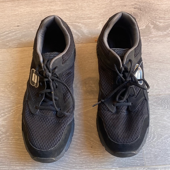 Skechers Shoes Mens 12 Wide Fit Dual Lite Athletic Low Sneakers Black - Picture 3 of 12